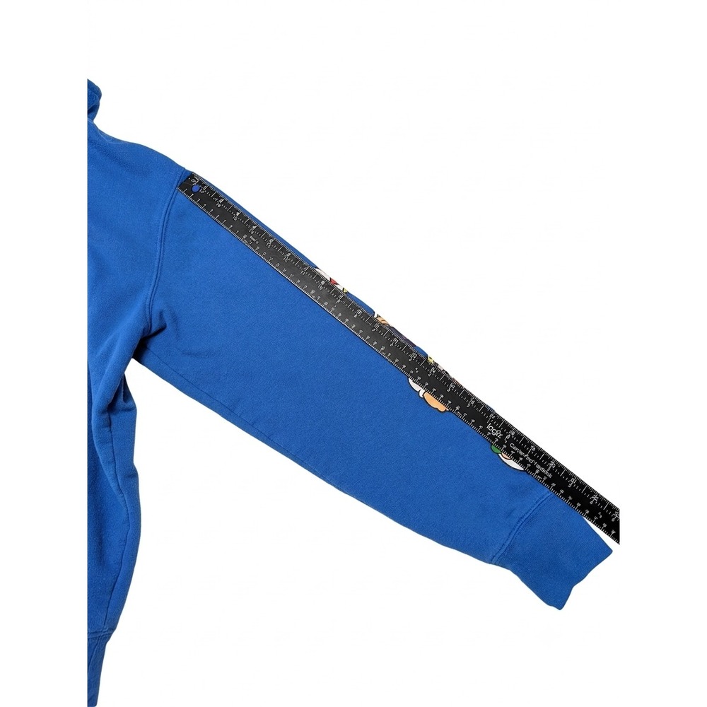 Official Nintendo Super Mario Blue Graphic Hoodie Mens Small Wario Luigi Sleeve - Picture 10 of 11